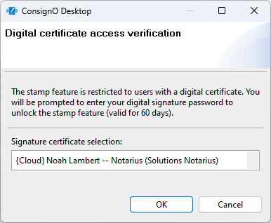 Stamping a document Notarius Support