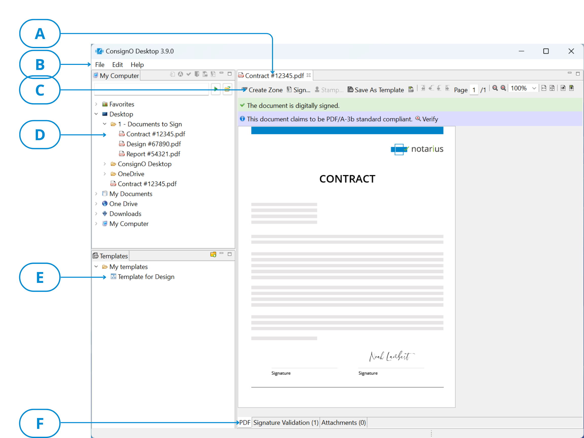 Sign with an invisible digital signature - ConsignO Desktop