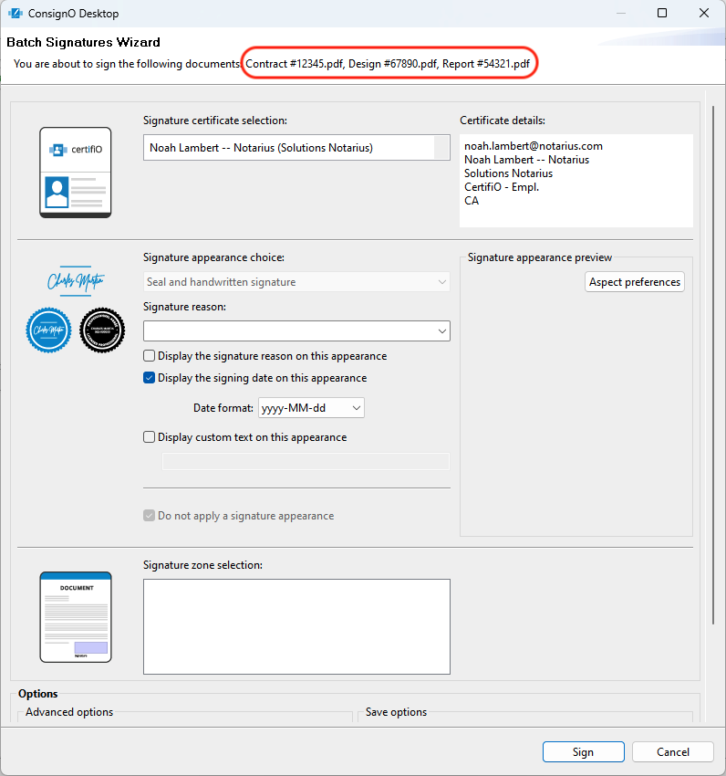 Sign with an invisible digital signature - ConsignO Desktop (Advanced) 