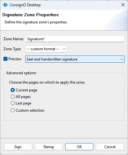 Sign with an invisible digital signature - ConsignO Desktop (Advanced) 